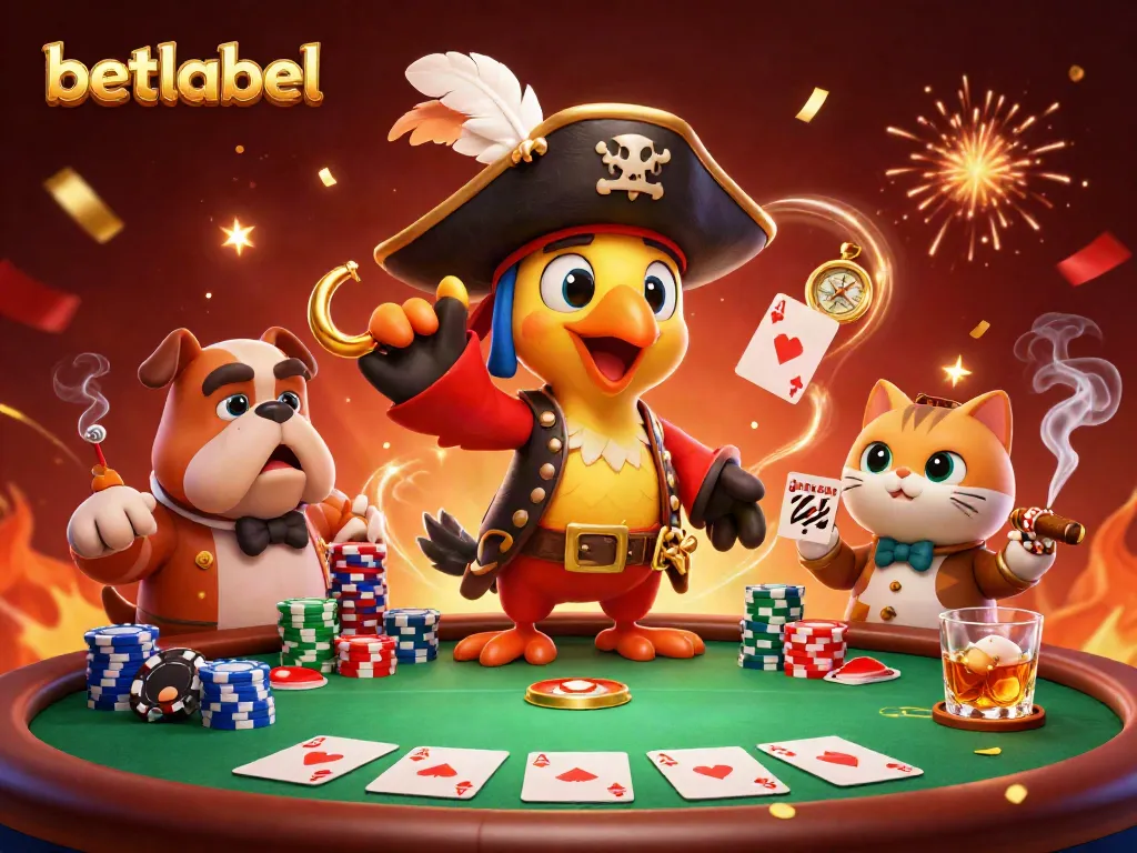 Engage thrilled players at betlabel with a vibrant poker scene featuring colorful chips and cards.